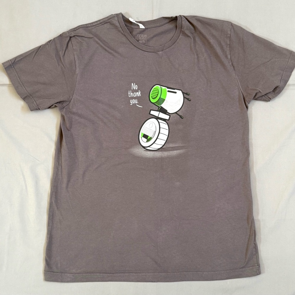 Star Wars‎ TeeTurtle D-OH Droid “no Thank You” Graphic T-shirt Grey Size XL